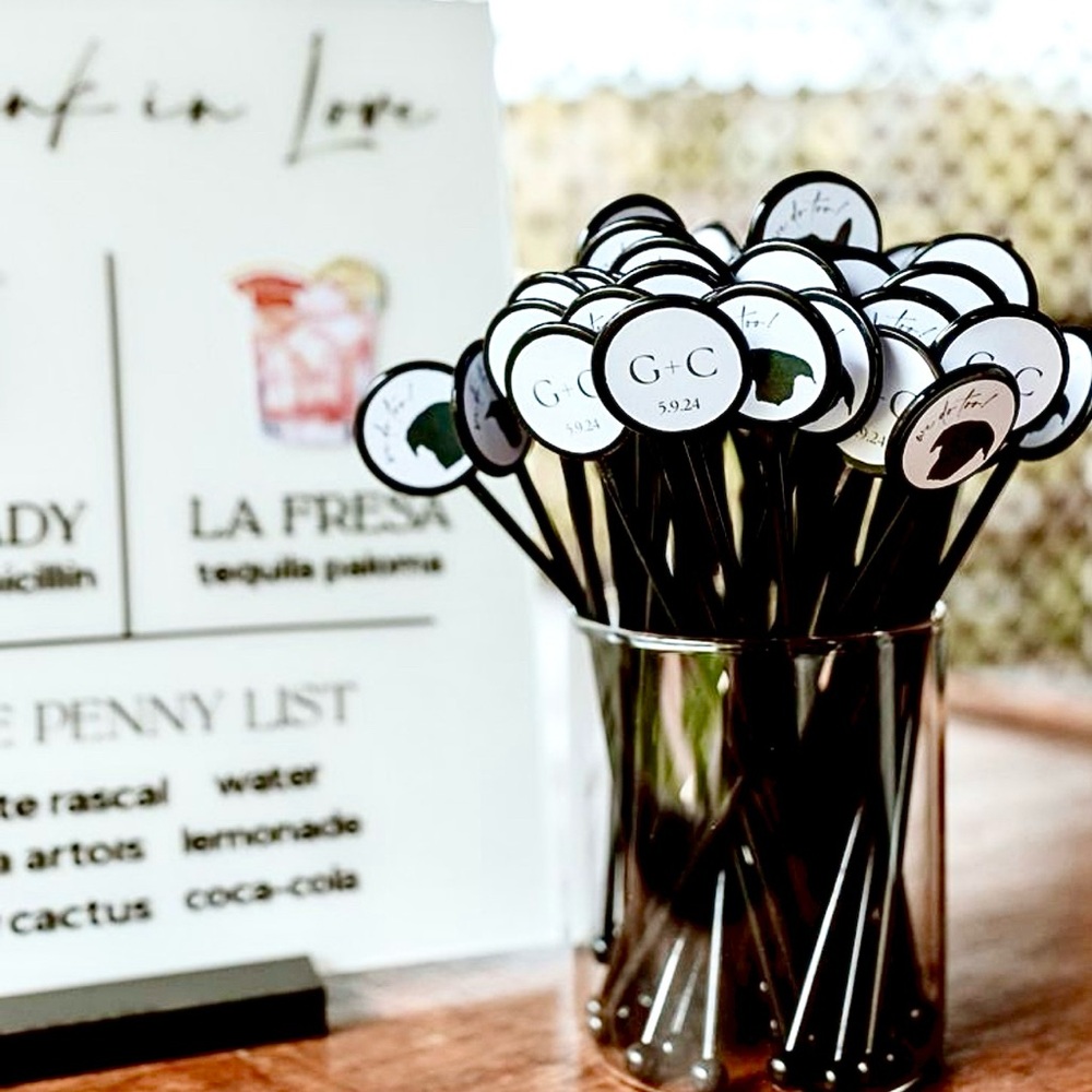 Custom Wedding Drink Stirrers 25pc